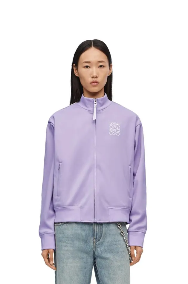 Loewe Tracksuit Jacket In Technical Jersey Baby Lilac Women Jackets