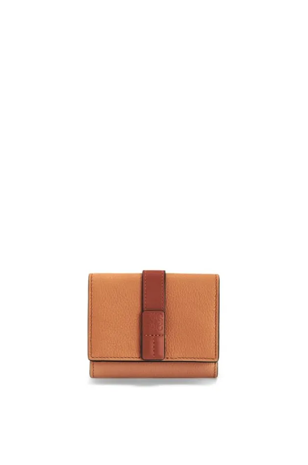 Loewe Trifold Wallet In Soft Grained Calfskin Light Caramelpecan Women Small Wallets