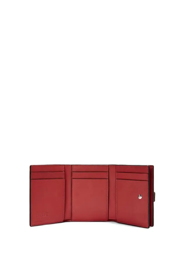 Loewe Trifold Wallet In Soft Grained Calfskin Light Caramelpecan Women Small Wallets