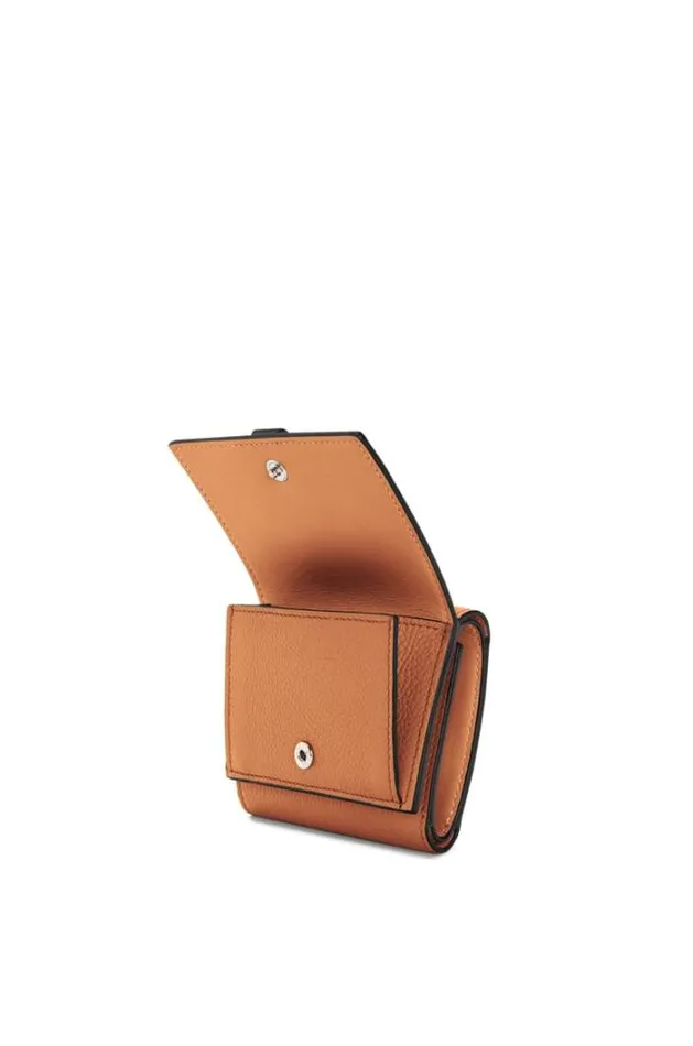 Loewe Trifold Wallet In Soft Grained Calfskin Light Caramelpecan Women Small Wallets