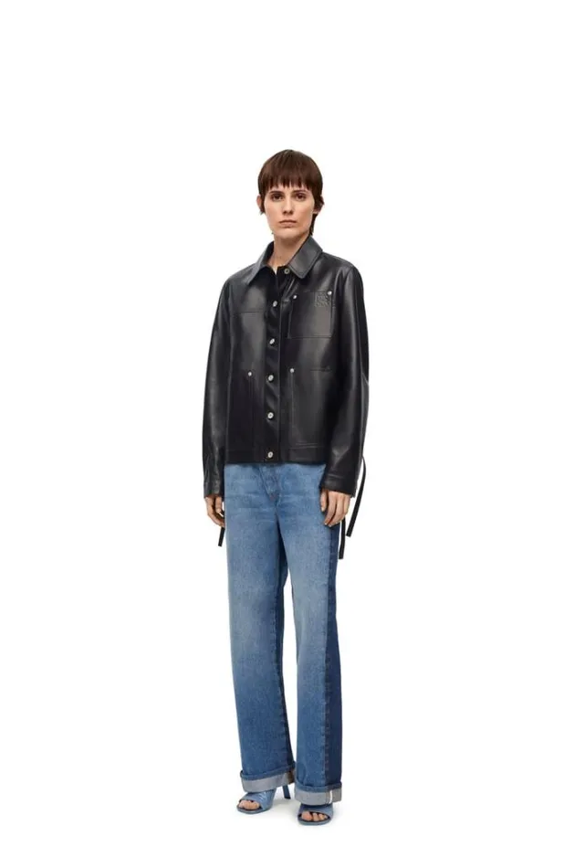 Loewe Workwear Jacket In Nappa Lambskin Black Women Jackets