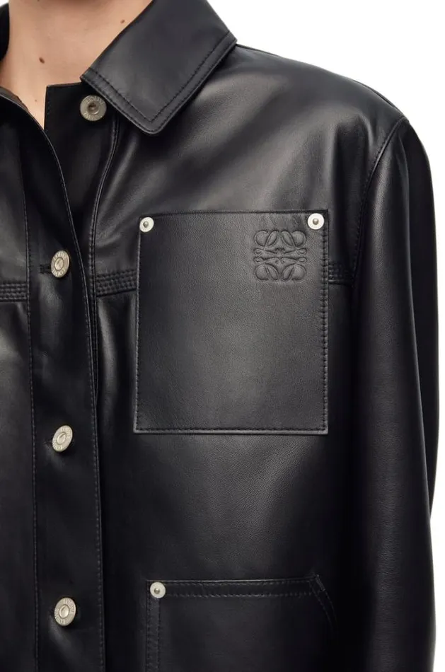 Loewe Workwear Jacket In Nappa Lambskin Black Women Jackets