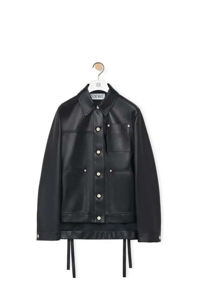 Loewe Workwear Jacket In Nappa Lambskin Black Women Jackets