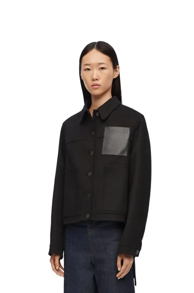 Loewe Workwear Jacket In Wool And Cashmere Black Women Jackets