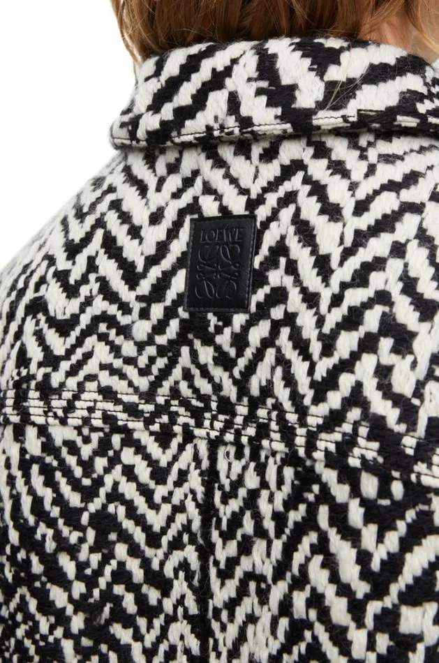 Loewe Workwear Jacket In Wool Blend Blackwhite Women Jackets