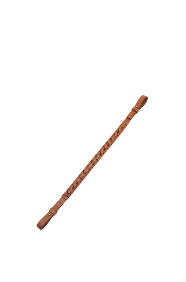 Loewe Woven Spiral Strap In Classic Calfskin Tan WomenMen Bag Straps