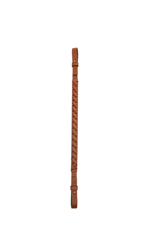 Loewe Woven Spiral Strap In Classic Calfskin Tan WomenMen Bag Straps