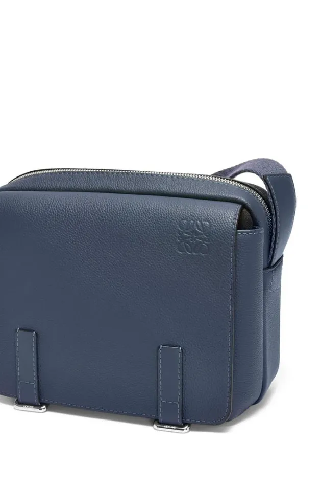 Loewe XS Military Messenger Bag In Soft Grained Calfskin Onyx Blue Men Business Bags