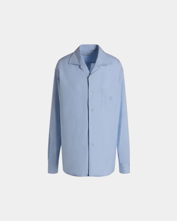 Long Sleeve Shirt In Light Blue Cotton Women Bally Shirts and TShirts