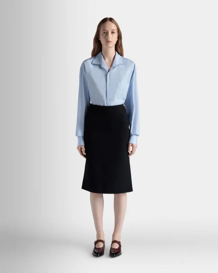 Long Sleeve Shirt In Light Blue Cotton Women Bally Shirts and TShirts