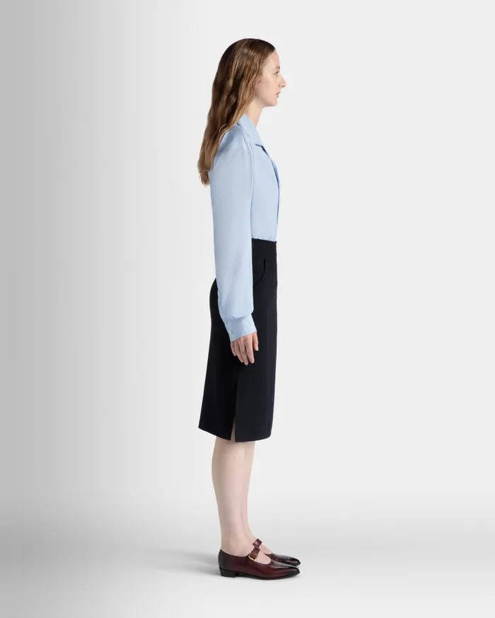 Long Sleeve Shirt In Light Blue Cotton Women Bally Shirts and TShirts