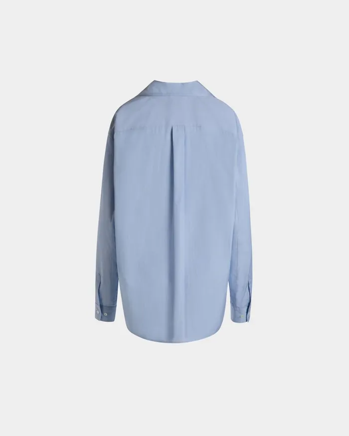 Long Sleeve Shirt In Light Blue Cotton Women Bally Shirts and TShirts