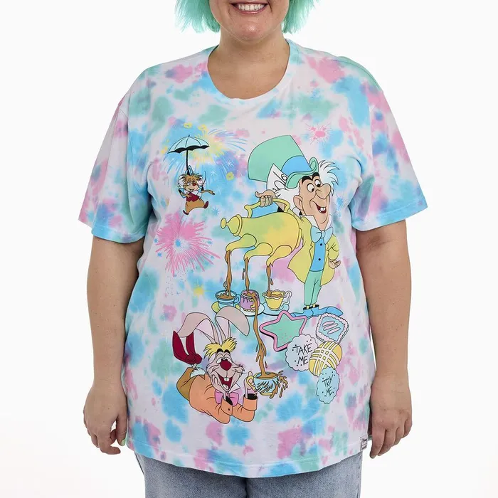 Loungefly Apparel Unisex Alice In Wonderland Unbirthday TieDye Tee