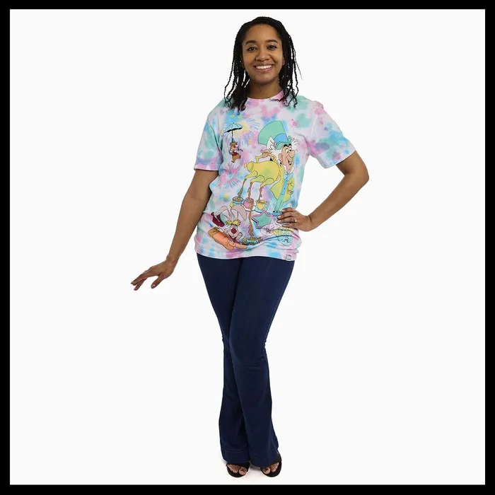 Loungefly Apparel Unisex Alice In Wonderland Unbirthday TieDye Tee Loungefly Apparel Unisex Alice In Wonderland Unbirthday TieDye Tee