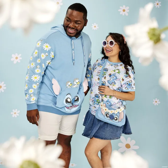 Loungefly Apparel Unisex Stitch Springtime Daisy AllOver Print Tee Loungefly Apparel Unisex Stitch Springtime Daisy AllOver Print Tee