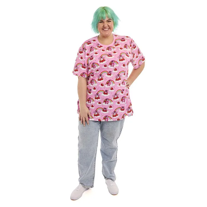 Loungefly Apparel Unisex Toy Story Lotso Rainbow AllOver Print Tee Loungefly Apparel Unisex Toy Story Lotso Rainbow AllOver Print Tee