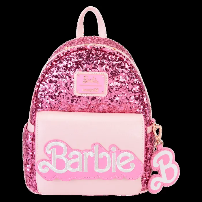 Loungefly Backpacks Unisex Barbie 65th Anniversary Exclusive Sequin Logo Mini Backpack