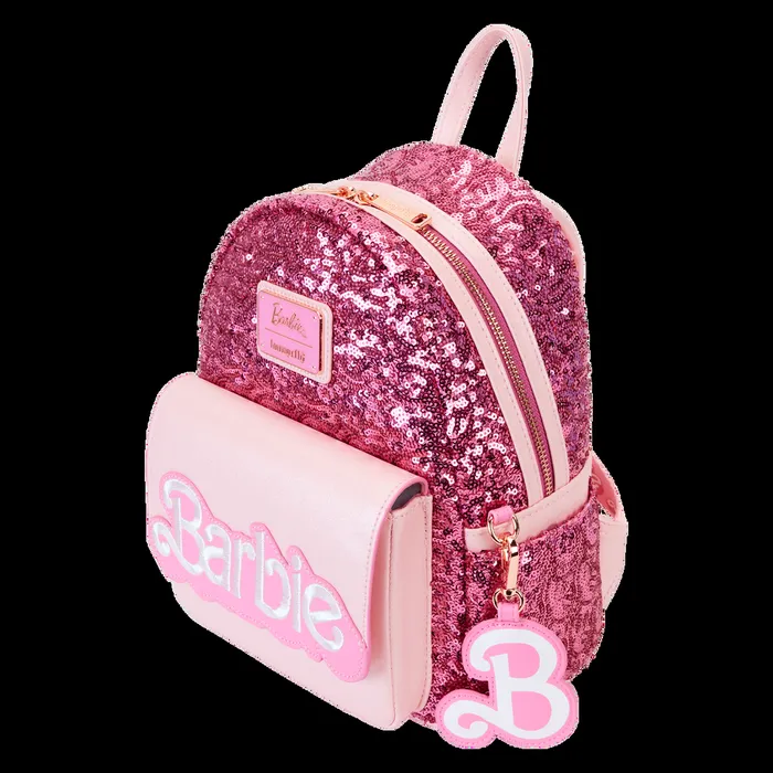 Loungefly Backpacks Unisex Barbie 65th Anniversary Exclusive Sequin Logo Mini Backpack