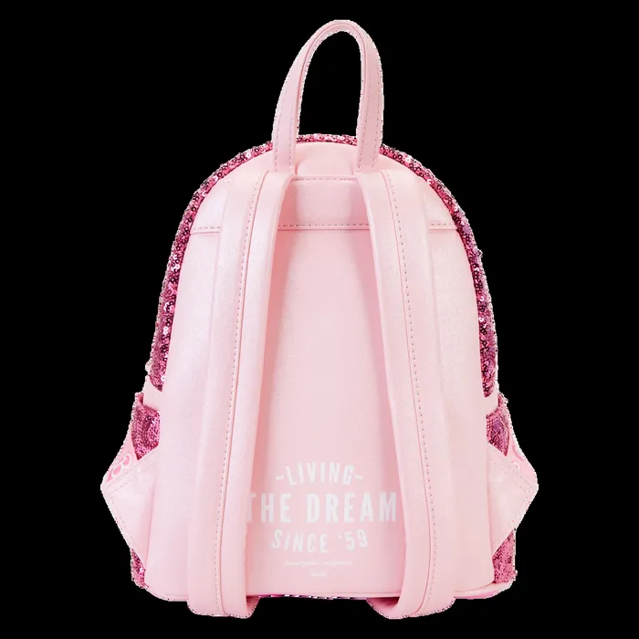 Loungefly Backpacks Unisex Barbie 65th Anniversary Exclusive Sequin Logo Mini Backpack