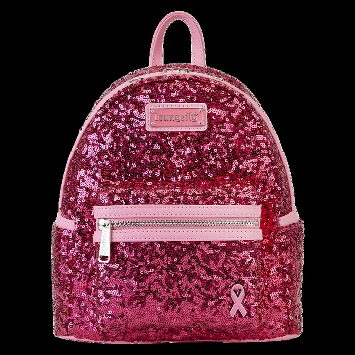 Loungefly Backpacks Unisex Breast Cancer Research Foundation Exclusive Pink Ribbon Sequin Mini Backpack Loungefly Backpacks Unisex Breast Cancer Research Foundation Exclusive Pink Ribbon Sequin Mini Backpack
