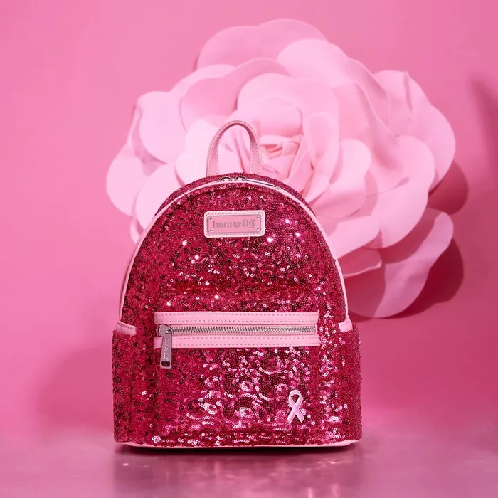 Loungefly Backpacks Unisex Breast Cancer Research Foundation Exclusive Pink Ribbon Sequin Mini Backpack Loungefly Backpacks Unisex Breast Cancer Research Foundation Exclusive Pink Ribbon Sequin Mini Backpack