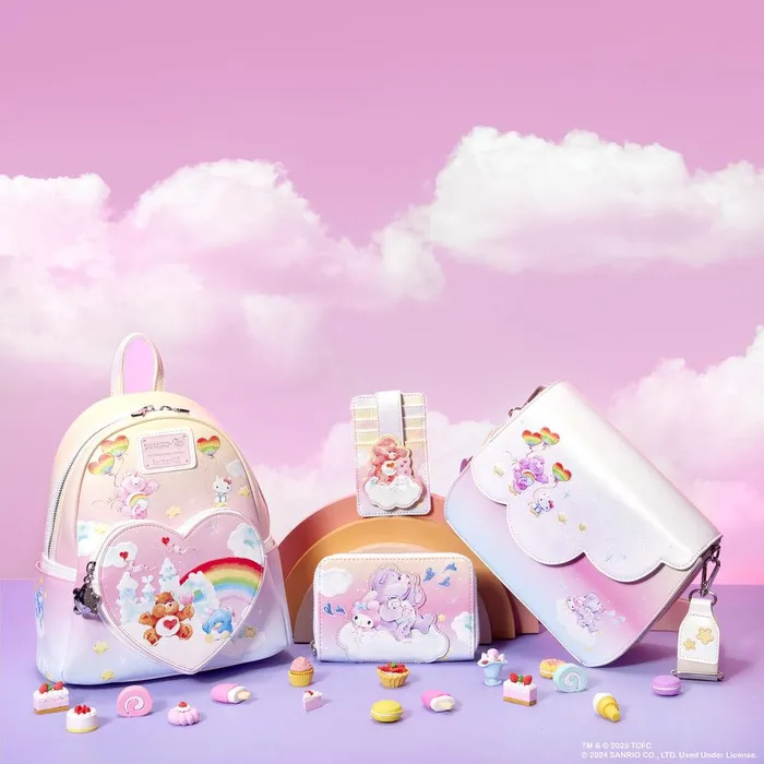 Loungefly Backpacks Unisex Care Bears X Sanrio Exclusive Hello Kitty and Friends CareALot Mini Backpack