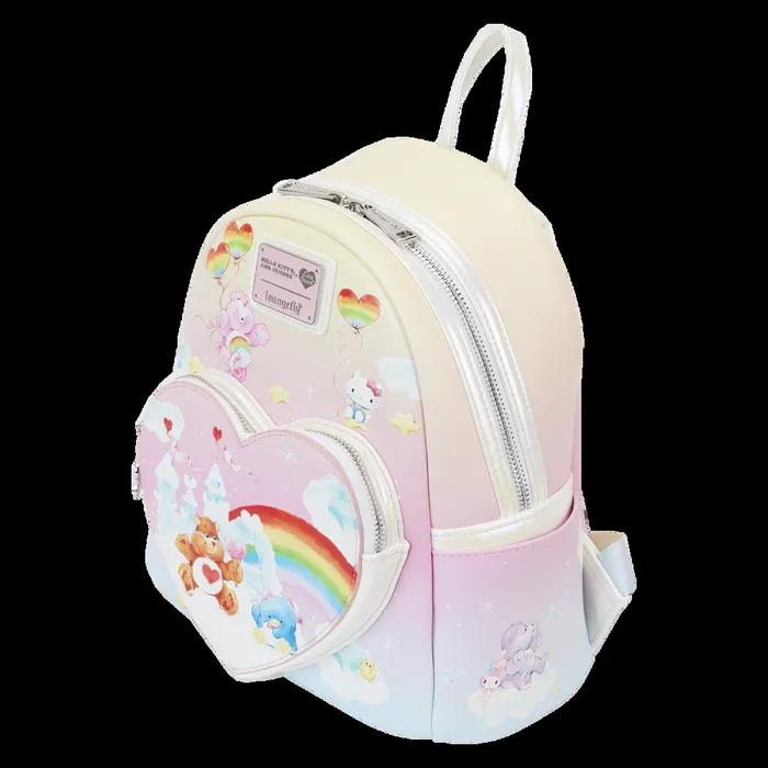 Loungefly Backpacks Unisex Care Bears X Sanrio Exclusive Hello Kitty and Friends CareALot Mini Backpack