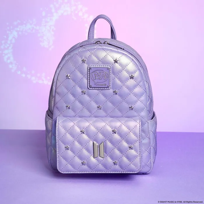 Loungefly Backpacks Unisex Funko Pop By Loungefly BTS Logo Iridescent Purple Mini Backpack Loungefly Backpacks Unisex Funko Pop By Loungefly BTS Logo Iridescent Purple Mini Backpack
