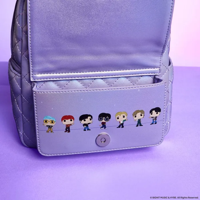 Loungefly Backpacks Unisex Funko Pop By Loungefly BTS Logo Iridescent Purple Mini Backpack Loungefly Backpacks Unisex Funko Pop By Loungefly BTS Logo Iridescent Purple Mini Backpack