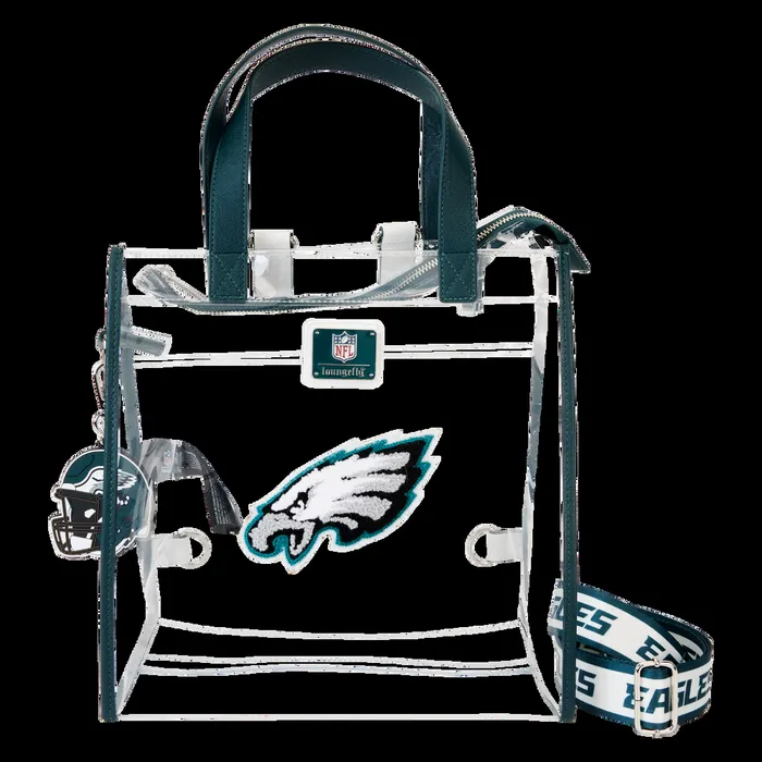 Loungefly Backpacks Unisex NFL Philadelphia Eagles Clear Convertible Backpack and Tote Bag Loungefly Backpacks Unisex NFL Philadelphia Eagles Clear Convertible Backpack and Tote Bag