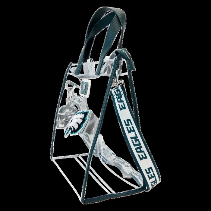 Loungefly Backpacks Unisex NFL Philadelphia Eagles Clear Convertible Backpack and Tote Bag