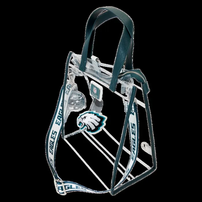 Loungefly Backpacks Unisex NFL Philadelphia Eagles Clear Convertible Backpack and Tote Bag