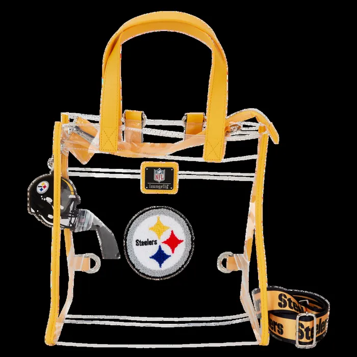 Loungefly Backpacks Unisex NFL Pittsburgh Steelers Clear Convertible Backpack and Tote Bag Loungefly Backpacks Unisex NFL Pittsburgh Steelers Clear Convertible Backpack and Tote Bag