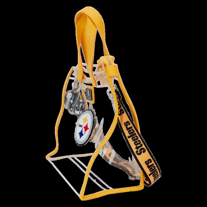 Loungefly Backpacks Unisex NFL Pittsburgh Steelers Clear Convertible Backpack and Tote Bag
