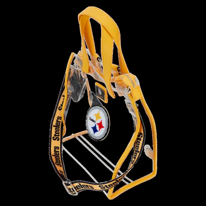 Loungefly Backpacks Unisex NFL Pittsburgh Steelers Clear Convertible Backpack and Tote Bag