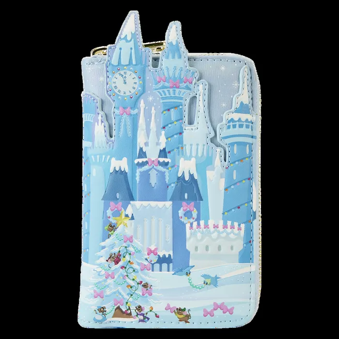 Loungefly Bags and Wallets Unisex Cinderella Exclusive Holiday Castle Zip Around Wallet Loungefly Bags and Wallets Unisex Cinderella Exclusive Holiday Castle Zip Around Wallet