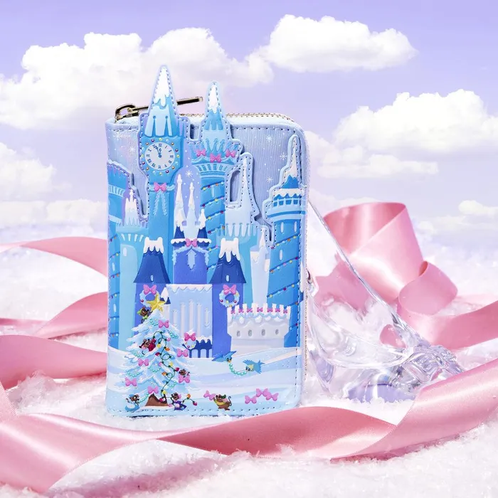 Loungefly Bags and Wallets Unisex Cinderella Exclusive Holiday Castle Zip Around Wallet Loungefly Bags and Wallets Unisex Cinderella Exclusive Holiday Castle Zip Around Wallet