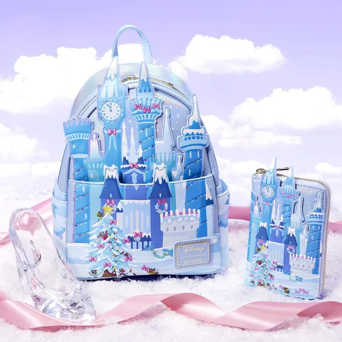 Loungefly Bags and Wallets Unisex Cinderella Exclusive Holiday Castle Zip Around Wallet Loungefly Bags and Wallets Unisex Cinderella Exclusive Holiday Castle Zip Around Wallet