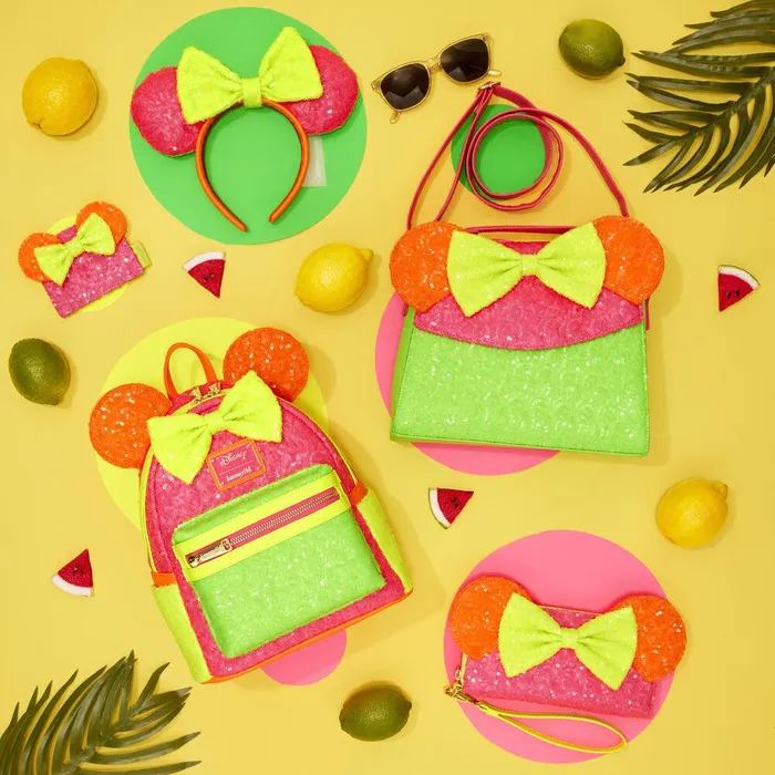 Loungefly Bags and Wallets Unisex Minnie Mouse Exclusive Color Block Neon Sequin Zip Around Wristlet Wallet Loungefly Bags and Wallets Unisex Minnie Mouse Exclusive Color Block Neon Sequin Zip Around Wristlet Wallet