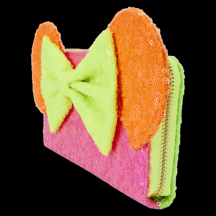 Loungefly Bags and Wallets Unisex Minnie Mouse Exclusive Color Block Neon Sequin Zip Around Wristlet Wallet Loungefly Bags and Wallets Unisex Minnie Mouse Exclusive Color Block Neon Sequin Zip Around Wristlet Wallet