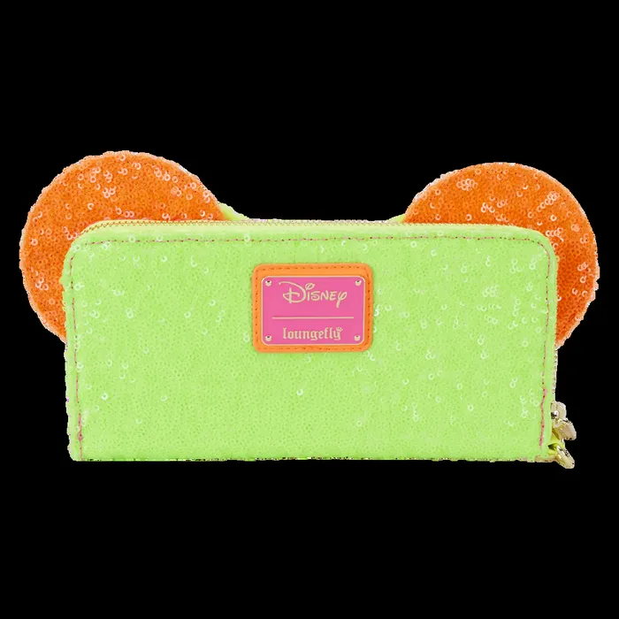 Loungefly Bags and Wallets Unisex Minnie Mouse Exclusive Color Block Neon Sequin Zip Around Wristlet Wallet Loungefly Bags and Wallets Unisex Minnie Mouse Exclusive Color Block Neon Sequin Zip Around Wristlet Wallet