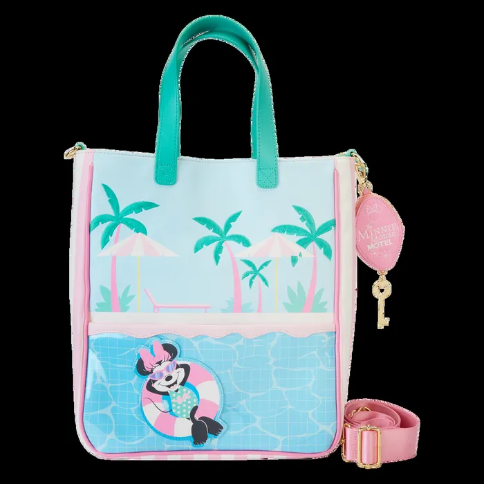 Loungefly Bags and Wallets Unisex Minnie Mouse Vacation Style Poolside Tote Bag With Coin Bag Loungefly Bags and Wallets Unisex Minnie Mouse Vacation Style Poolside Tote Bag With Coin Bag