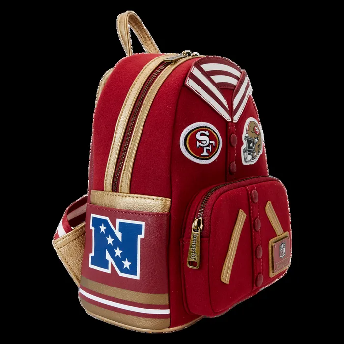 Loungefly Bags and Wallets Unisex NFL San Francisco 49ers Varsity Mini Backpack