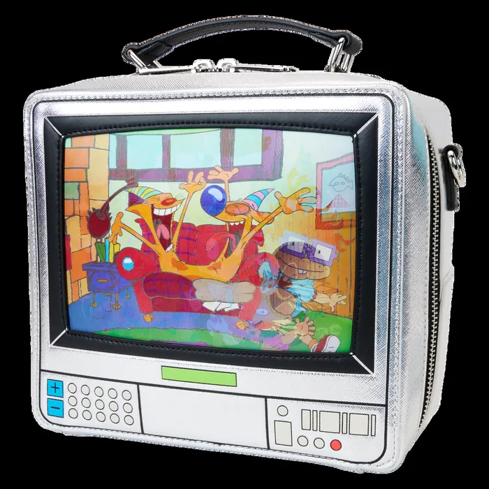 Loungefly Bags and Wallets Unisex Nickelodeon Retro TV Triple Lenticular Crossbody Bag With Coin Bag