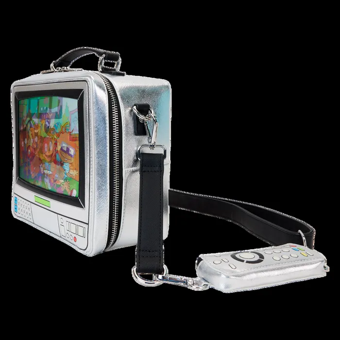 Loungefly Bags and Wallets Unisex Nickelodeon Retro TV Triple Lenticular Crossbody Bag With Coin Bag