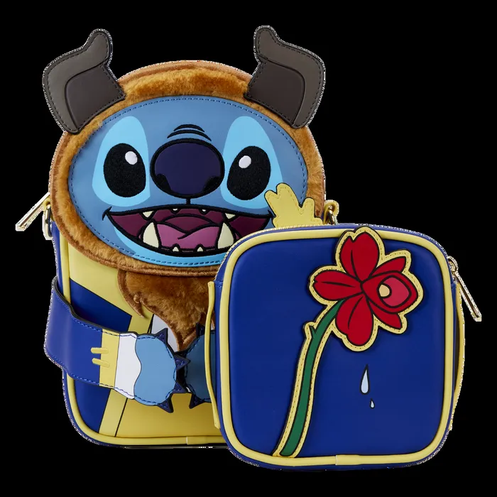 Loungefly Bags and Wallets Unisex Stitch In Beast Costume Exclusive Crossbuddies Cosplay Crossbody Bag With Coin Bag Loungefly Bags and Wallets Unisex Stitch In Beast Costume Exclusive Crossbuddies Cosplay Crossbody Bag With Coin Bag