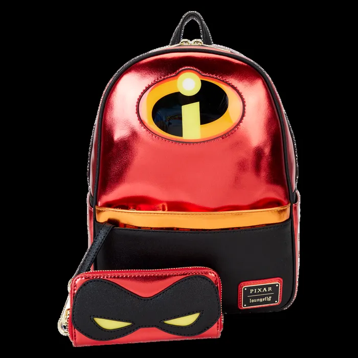 Loungefly Bags and Wallets Unisex The Incredibles 20th Anniversary Light Up Metallic Cosplay Mini Backpack With Coin Bag Loungefly Bags and Wallets Unisex The Incredibles 20th Anniversary Light Up Metallic Cosplay Mini Backpack With Coin Bag