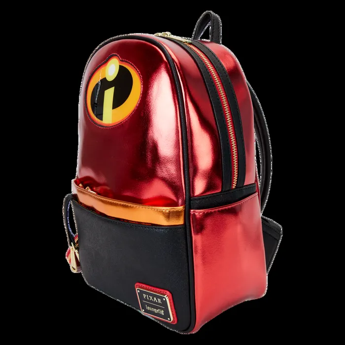Loungefly Bags and Wallets Unisex The Incredibles 20th Anniversary Light Up Metallic Cosplay Mini Backpack With Coin Bag