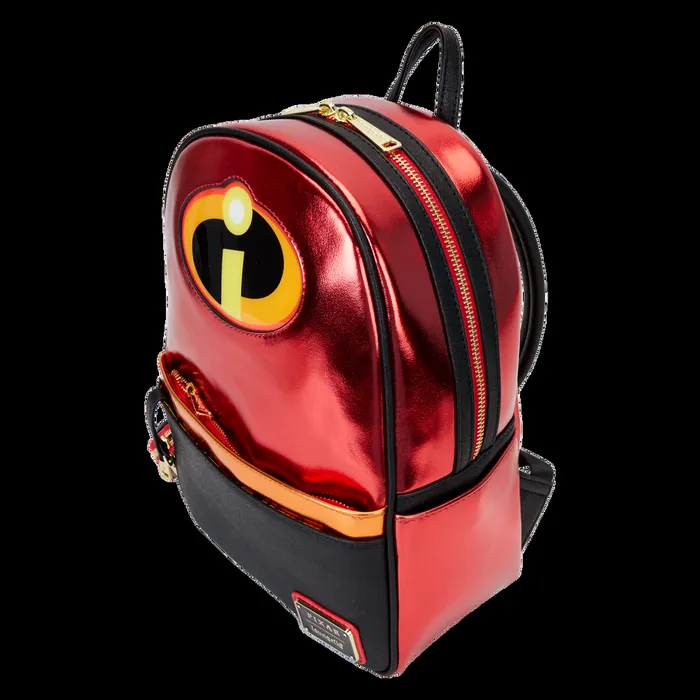 Loungefly Bags and Wallets Unisex The Incredibles 20th Anniversary Light Up Metallic Cosplay Mini Backpack With Coin Bag