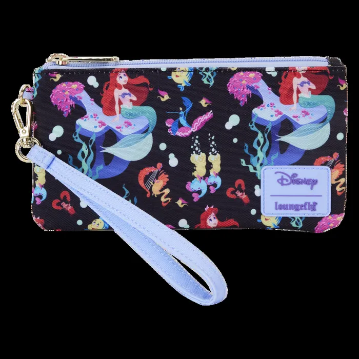 Loungefly Bags and Wallets Unisex The Little Mermaid 35th Anniversary Life Is The Bubbles AllOver Print Nylon Zipper Pouch Wristlet Loungefly Bags and Wallets Unisex The Little Mermaid 35th Anniversary Life Is The Bubbles AllOver Print Nylon Zipper Pouch Wristlet